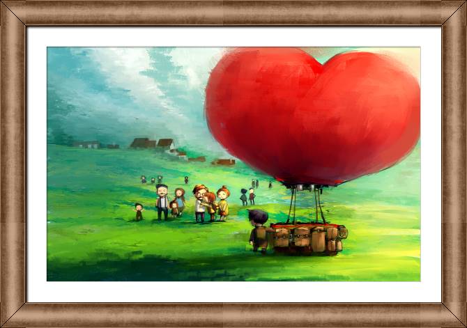 Купить и печать на заказ Картины в рамке, багете Цифровая живопись воздушный шар