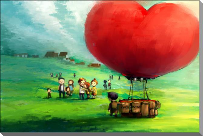 Купить и печать на заказ Картины на пластике, пеноркартоне Цифровая живопись воздушный шар