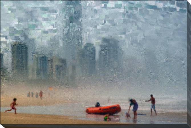 Paintings on canvas Family at the beach