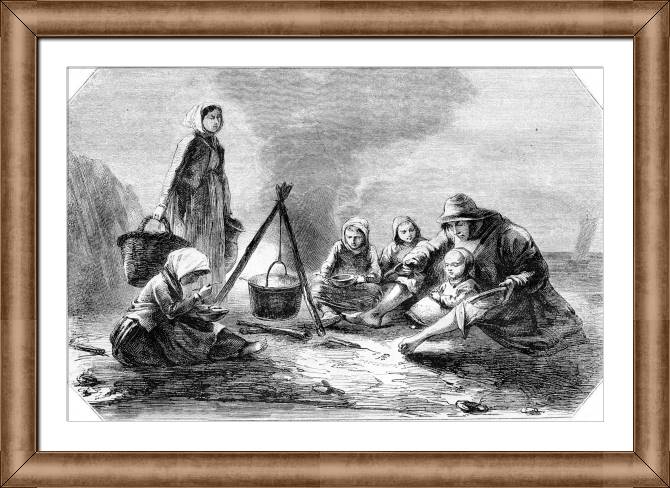 Купить и печать на заказ Картины в рамке, багете Семья рыбаков