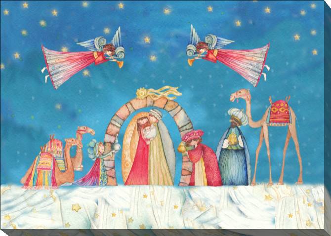 Купить и печать на заказ Картины на холсте Рождество иллюстрация