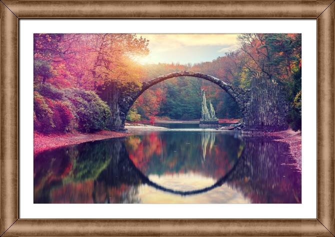 Купить и печать на заказ Картины в рамке, багете Мост Дьявола Ракотцбрюке в Кромлау