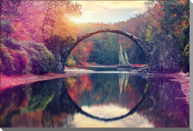 Купить и печать на заказ Картины на пластике, пеноркартоне Мост Дьявола Ракотцбрюке в Кромлау