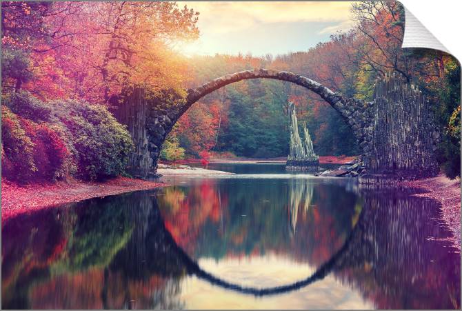 Купить и печать на заказ Картины на холсте Мост Дьявола Ракотцбрюке в Кромлау