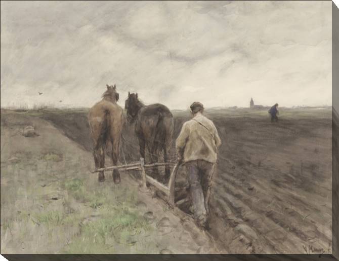 Paintings on canvas Plowing farmer (Anton Mauve)