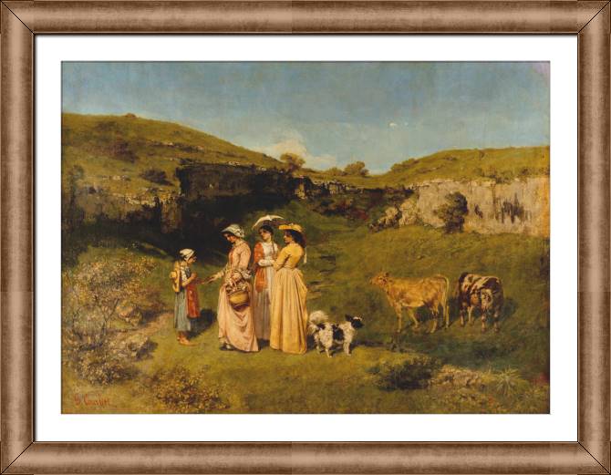 Купить и печать на заказ Картины в рамке, багете Деревенские барышни