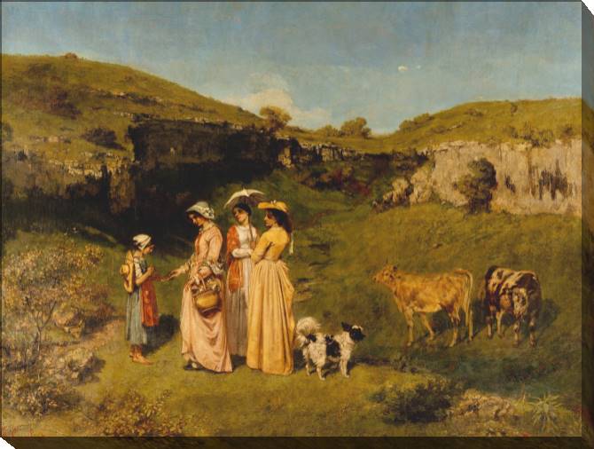 Картины на холсте The young ladies of the village (Gustave Courbet)