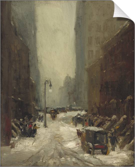 Картины на холсте Snow in new York city (Robert Henry)