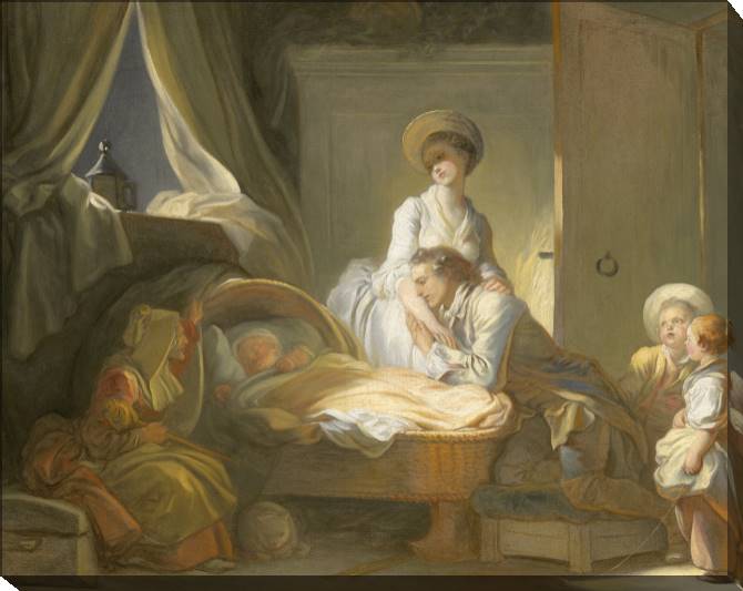 Paintings on canvas Visit the children's room (Jean-honoré Fragonard)