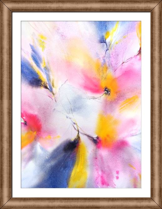 Купить и печать на заказ Картины в рамке, багете Акварельный цветочный фон