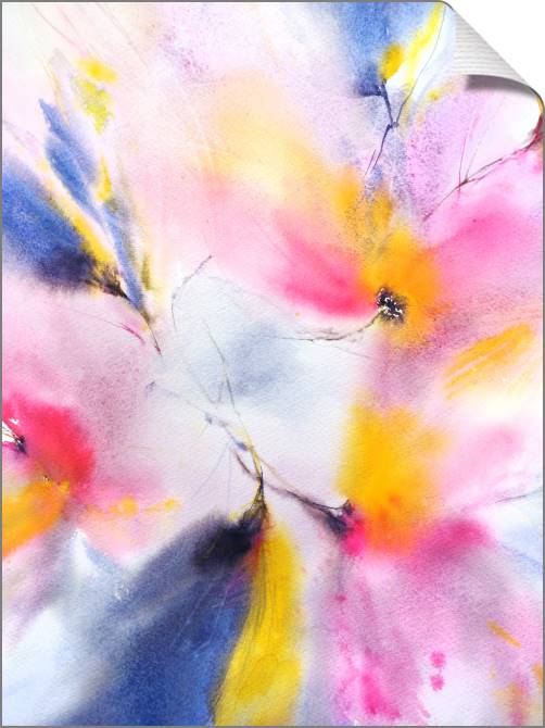 Купить и печать на заказ Картины на холсте Акварельный цветочный фон