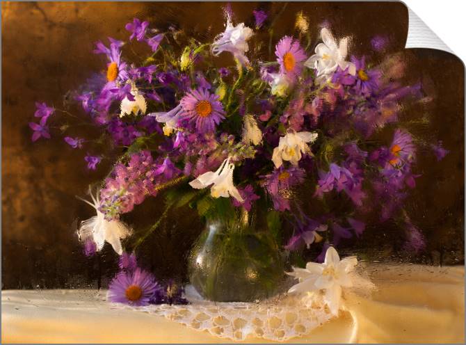 Купить и печать на заказ Картины на холсте Колокольчики и ромашки