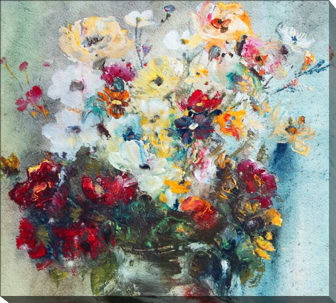 Paintings on canvas Scenic bouquet in pitcher