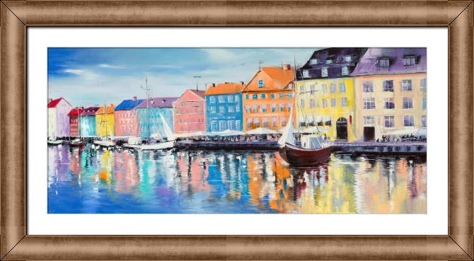 Купить и печать на заказ Картины в рамке, багете Копенгаген в сияющий день