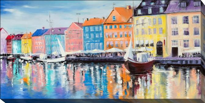 Paintings on canvas Copenhagen in shining day