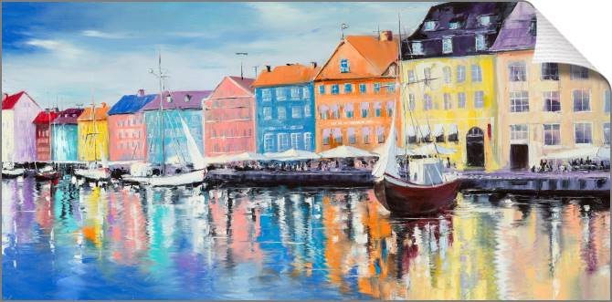 Купить и печать на заказ Картины на холсте Копенгаген в сияющий день