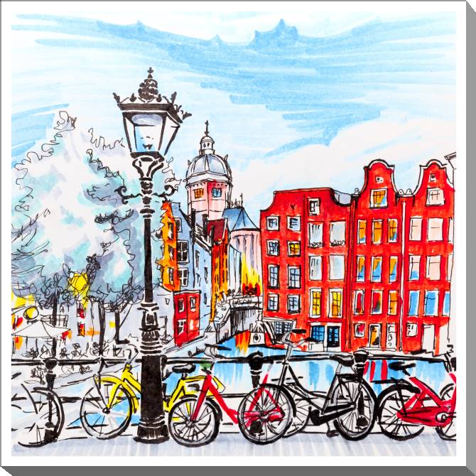 Paintings on canvas City view Amsterdam