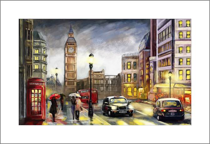 Paintings, photos from Passepartout The streets of London with views of big Ben