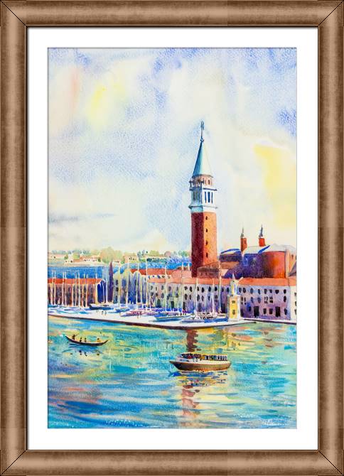 Купить и печать на заказ Картины в рамке, багете Вид на море с острова Сан-Джорджо Маджоре, Венеция