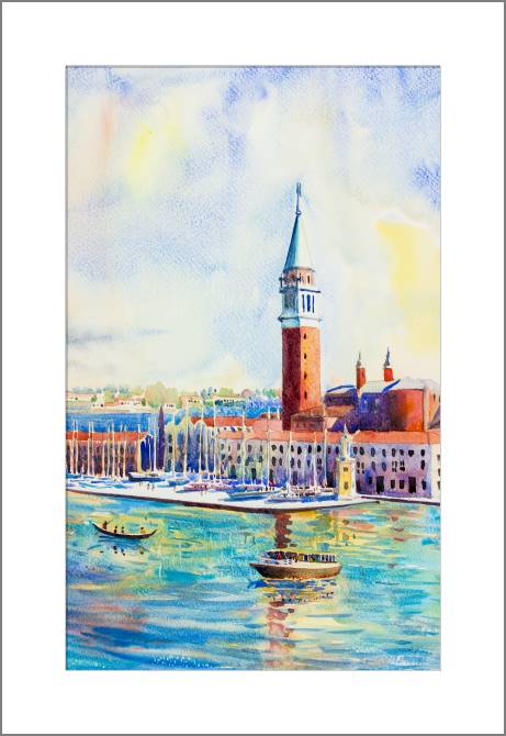 Купить и печать на заказ Картины Вид на море с острова Сан-Джорджо Маджоре, Венеция