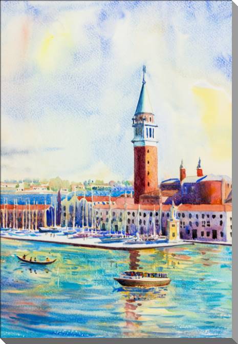 Купить и печать на заказ Картины на пластике, пеноркартоне Вид на море с острова Сан-Джорджо Маджоре, Венеция