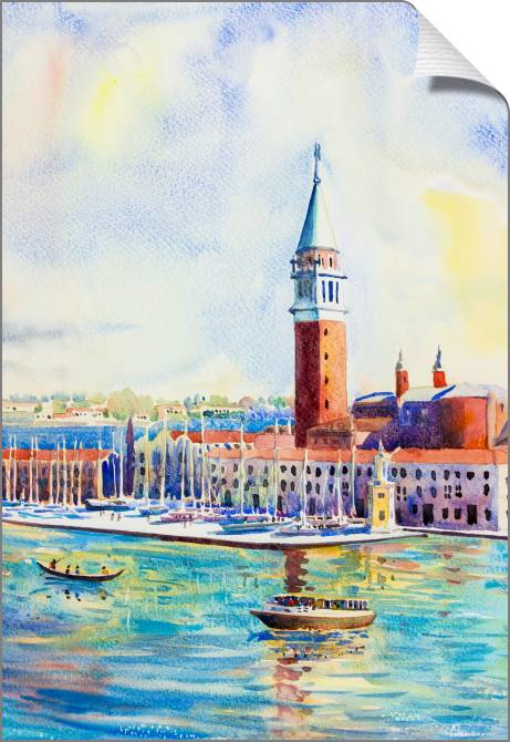 Купить и печать на заказ Картины на холсте Вид на море с острова Сан-Джорджо Маджоре, Венеция