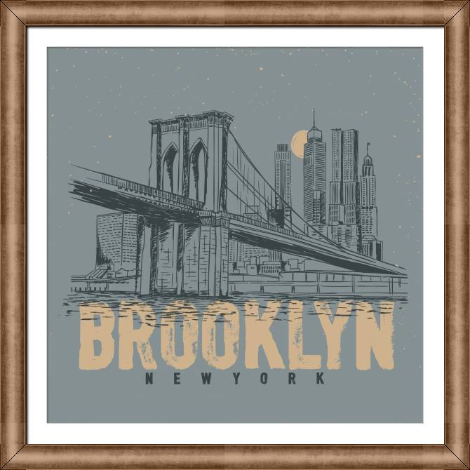 Купить и печать на заказ Картины в рамке, багете Бруклин