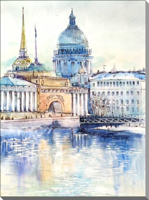 Купить и печать на заказ Картины на пластике, пеноркартоне Пейзаж города Санкт-Петербурга