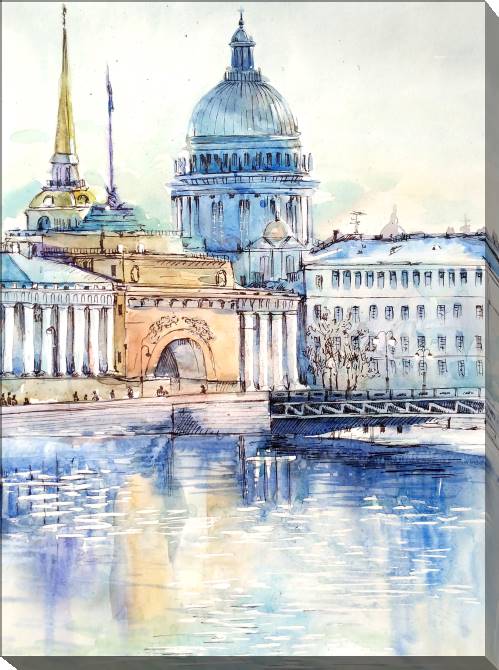 Картины на холсте The landscape of the city of St. Petersburg