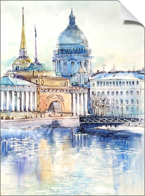 Купить и печать на заказ Картины на холсте Пейзаж города Санкт-Петербурга