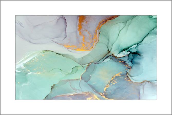 Paintings, photos from Passepartout Transparent with gold ink