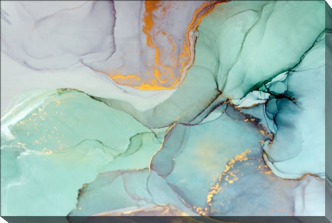 Картины на холсте Transparent with gold ink