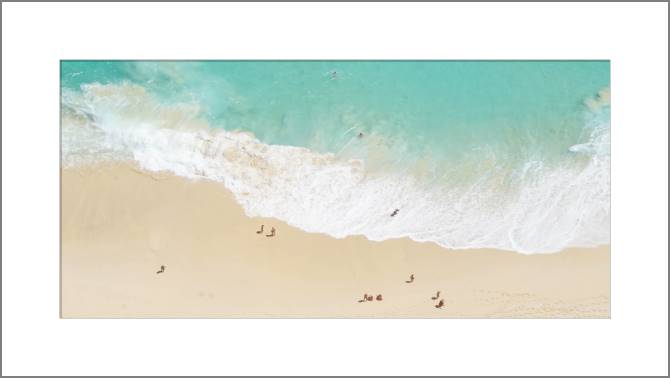 Paintings, photos from Passepartout Blue beach view from above