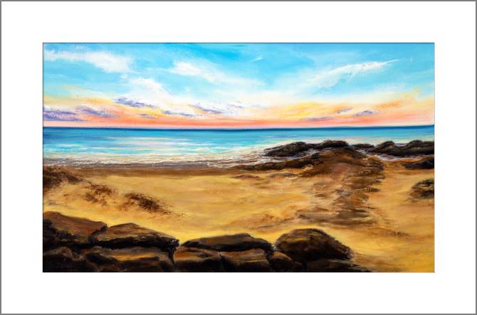 Paintings, photos from Passepartout Ocean beach at sunset