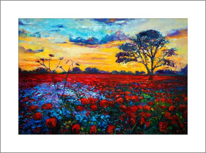 Paintings, photos from Passepartout Field of poppies at sunset