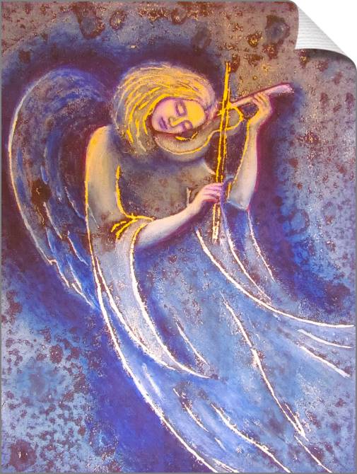 Купить и печать на заказ Картины на холсте Ангел со скрипкой