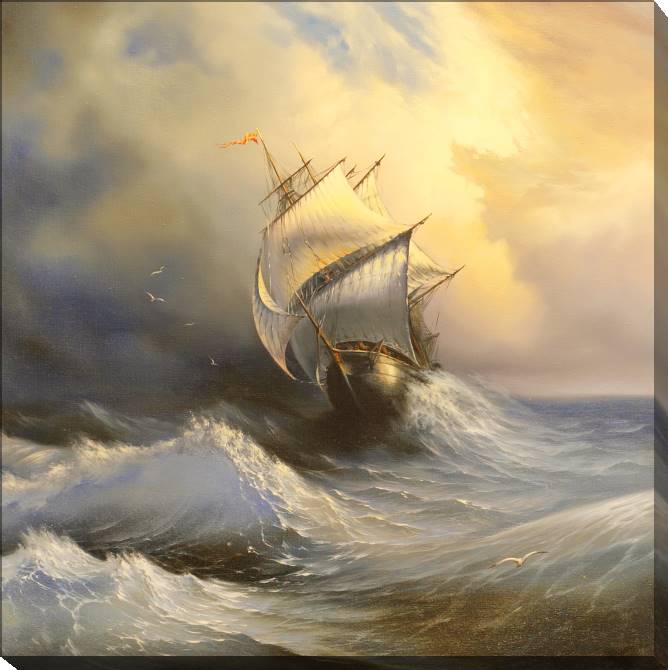 Paintings on canvas Sailing ship in the stormy sea