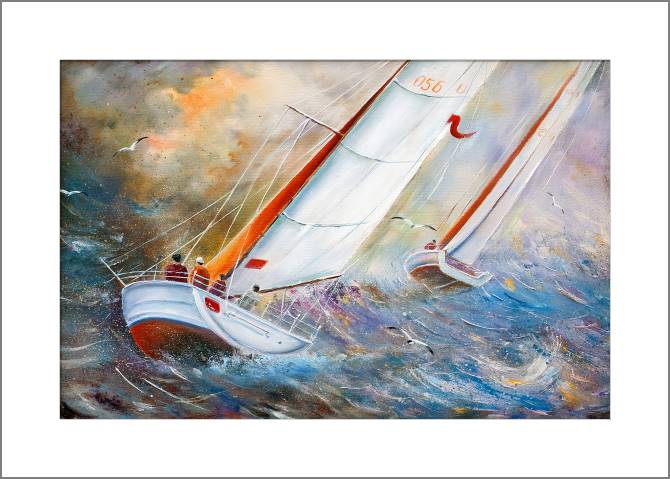 Paintings, photos from Passepartout Sea regatta in the storm