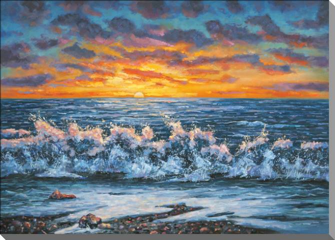 Купить и печать на заказ Картины на пластике, пеноркартоне Яркий закат во время грозы