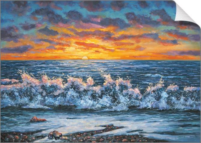 Купить и печать на заказ Картины на холсте Яркий закат во время грозы