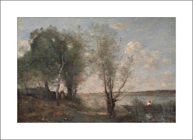 Paintings, photos from Passepartout The boatman among the reeds (Camille Corot)