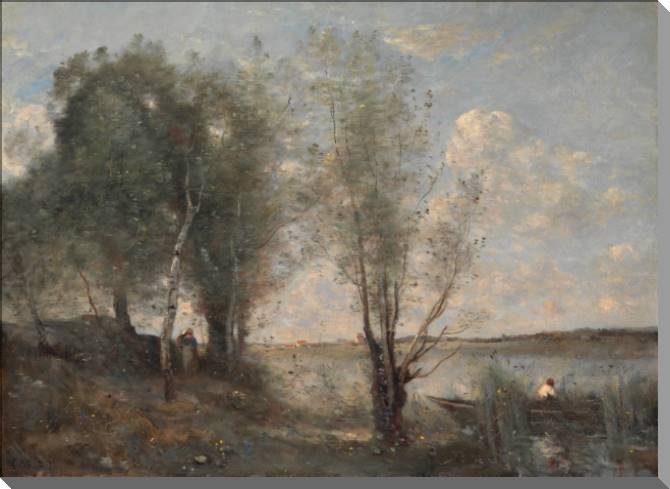 Купить и печать на заказ Картины на пластике, пеноркартоне Лодочник среди камышей