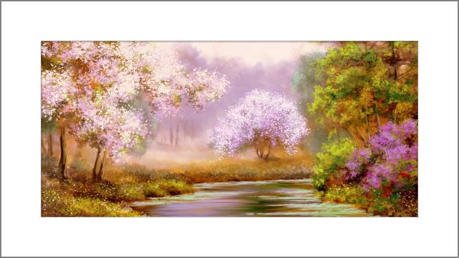 Paintings, photos from Passepartout Digital painting of trees in bloom