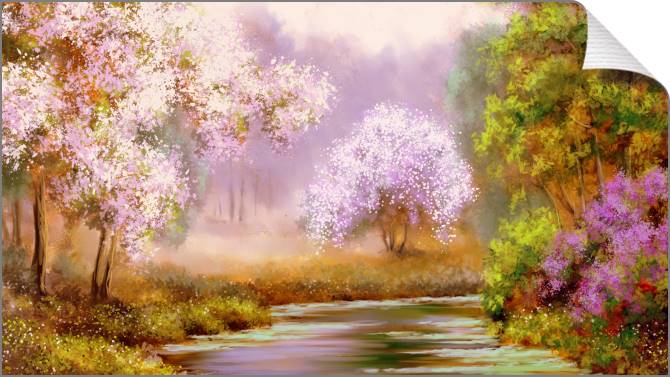 Картины на холсте Digital painting of trees in bloom