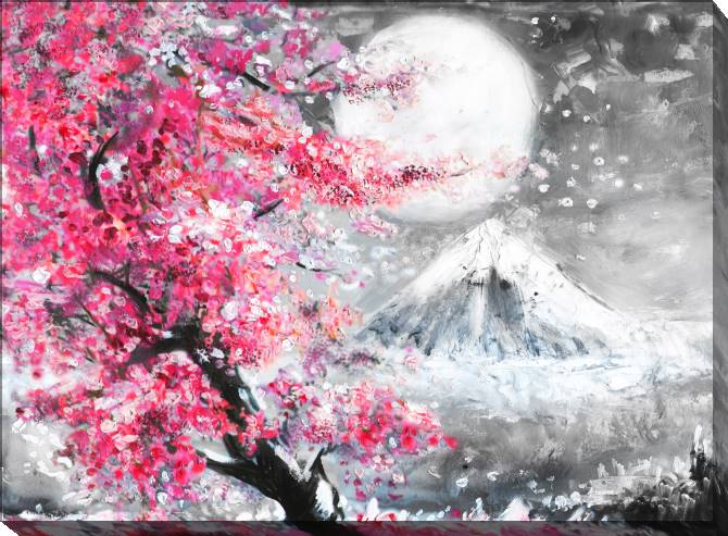 Paintings on canvas Japanese landscape with cherry blossoms