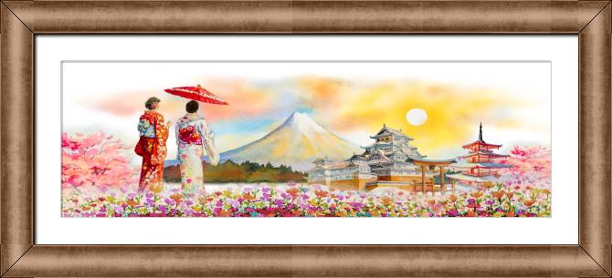 Купить и печать на заказ Репродукции картин Путешествие на гору Фудзияма