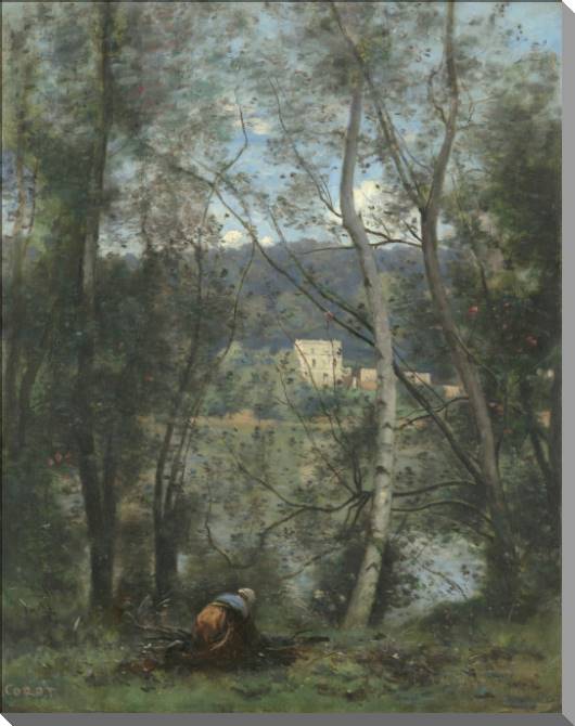 Купить и печать на заказ Картины на пластике, пеноркартоне Женщина, собирающая хворост