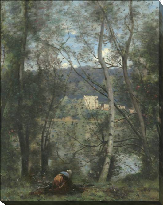 Paintings on canvas A woman collecting firewood (Camille Corot)