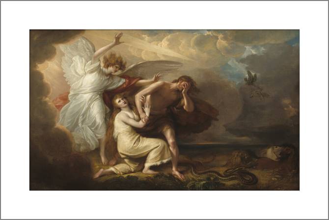 Paintings, photos from Passepartout The expulsion of Adam and eve from Paradise (Benjamin West)