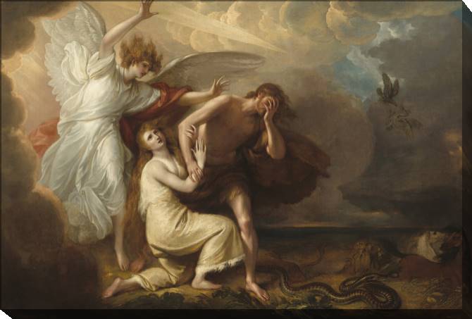 Картины на холсте The expulsion of Adam and eve from Paradise (Benjamin West)